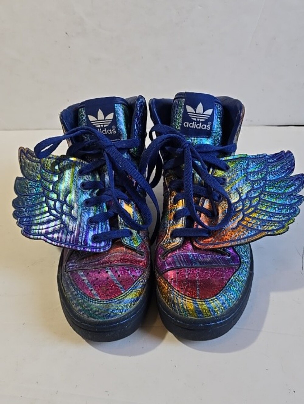 Adidas x Jeremy Scott JS Wings Iridescent Rainbow Sneakers Mens Size 7.5